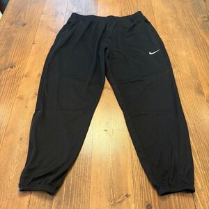 Nike Dri-FIT Pants Mens Large Black Track Warm Up Zip Hem Pockets DD5003-010